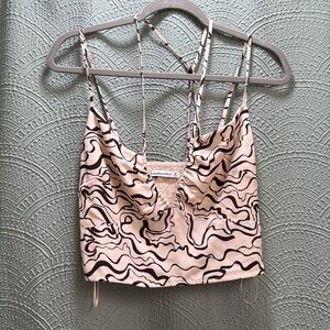 Abercrombie & Fitch Black and Cream Crop Top